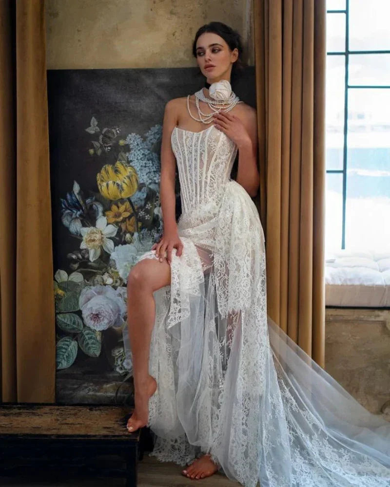 Rochie de mireasă rustică șic