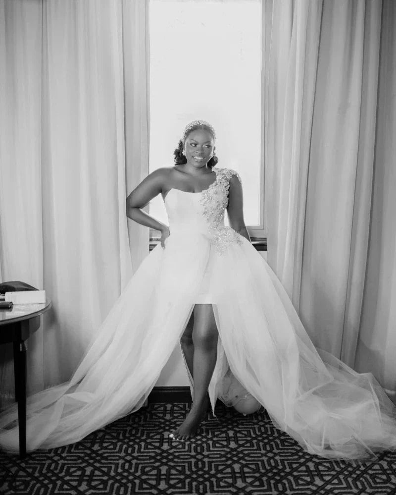 robe-mariee-grande-taille-courte