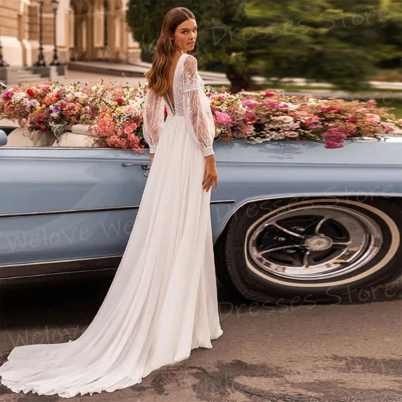 Robe de Mariée Vintage Manche Longue