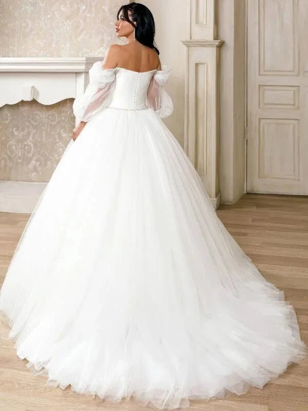 robe-de-mariee-princesse-manches-bouffantes