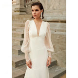 Robe de Mariée Simple Mousseline