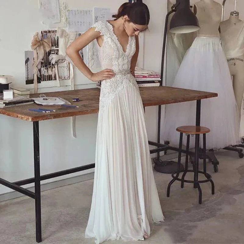 Bohemian Wedding Dress Without Train - Mon Beau Mariage Bohemian Wedding Dress Without Train - Mon Beau Mariage
