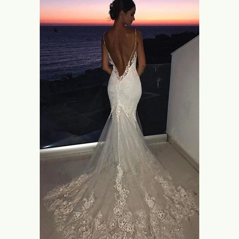 backless mermaid lace wedding dress Amarra Bridal Hart 84368 Size 6 Backless Mermaid Wedding Dress Bridal Gown Train Sheer Lace