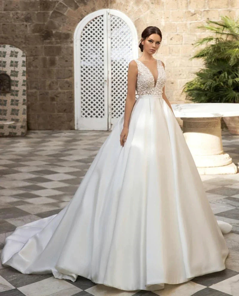 Duchess Satin Wedding Dress - Mon Beau Mariage Duchess Satin Wedding Dress - Mon Beau Mariage
