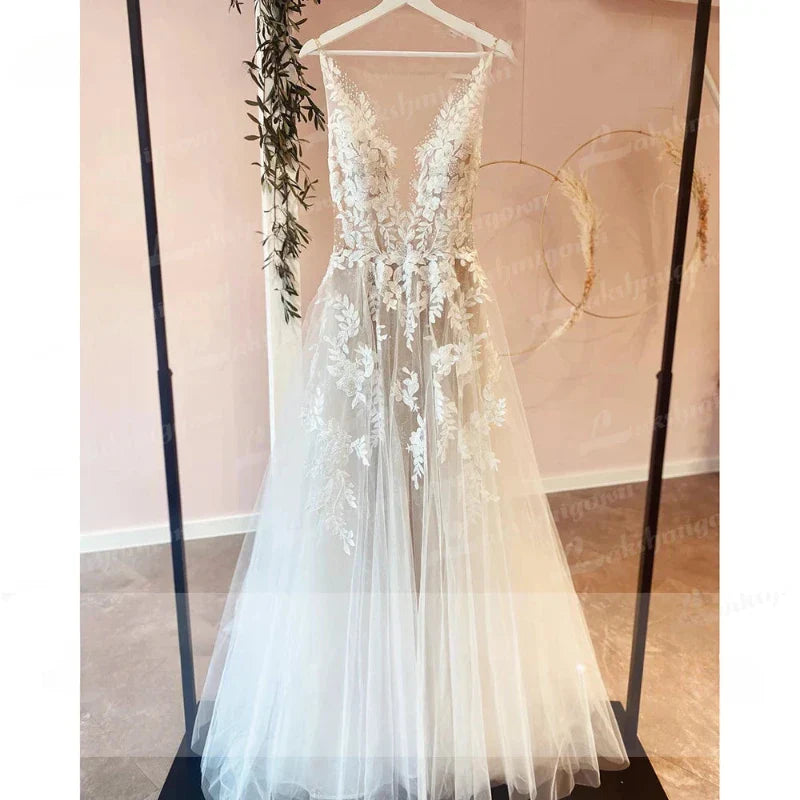 Prinsesse ryggløs brudekjole