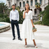 Robe de Mariée Courte Manche 3/4