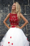 Rotes Boho-Brautkleid