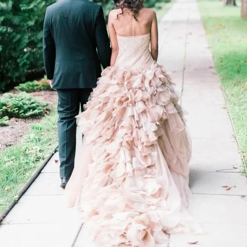 Robe de Mariée Rose et Blanc