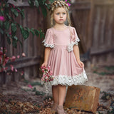 robe-princesse-rose-avec-fleur