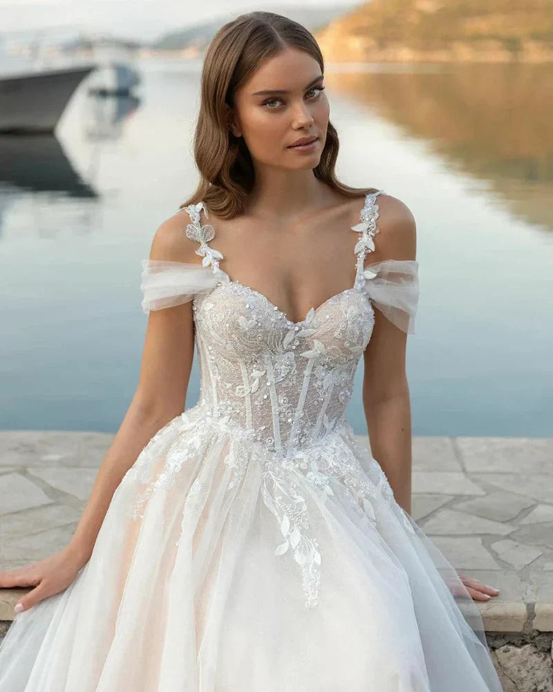 Robe de Mariée Avec Bustier à Lacet