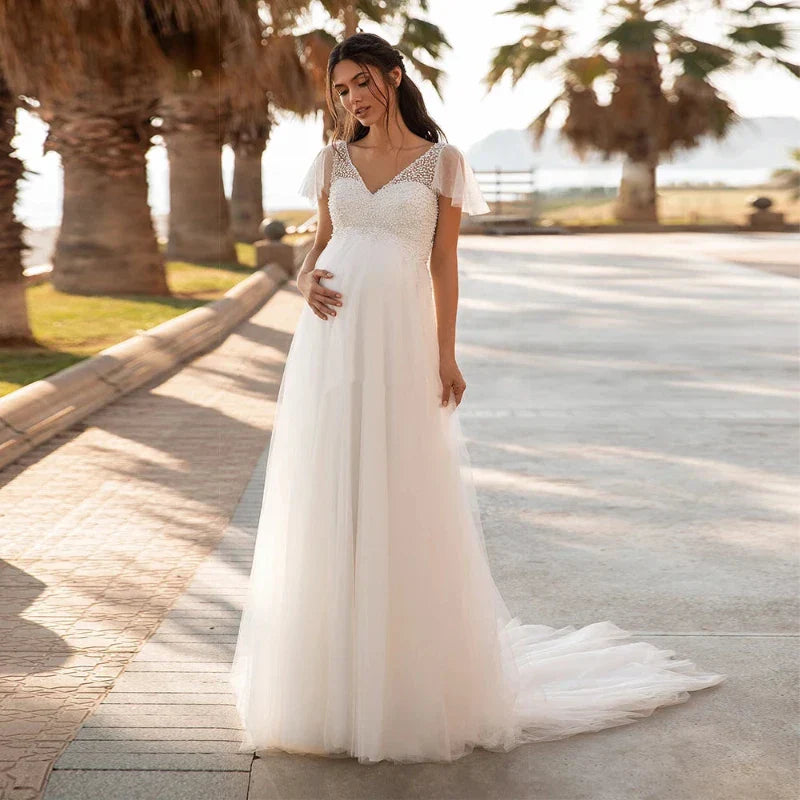 robe-de-mariee-boheme-femme-enceinte