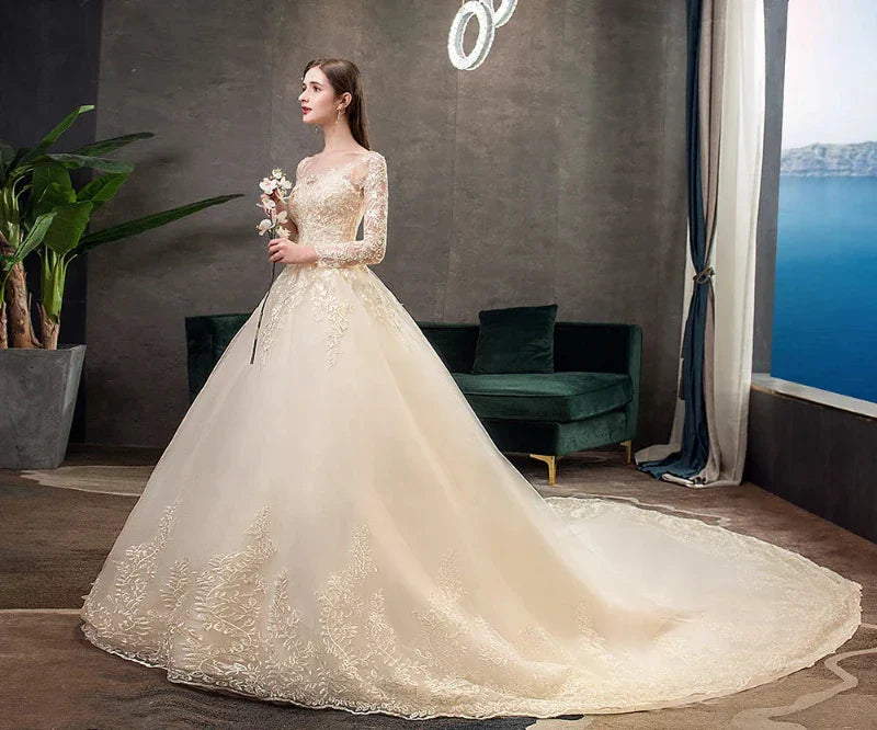 Robe de Mariée Champagne Dentelle