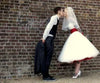 Robe de Mariée Rouge et Blanche Courte