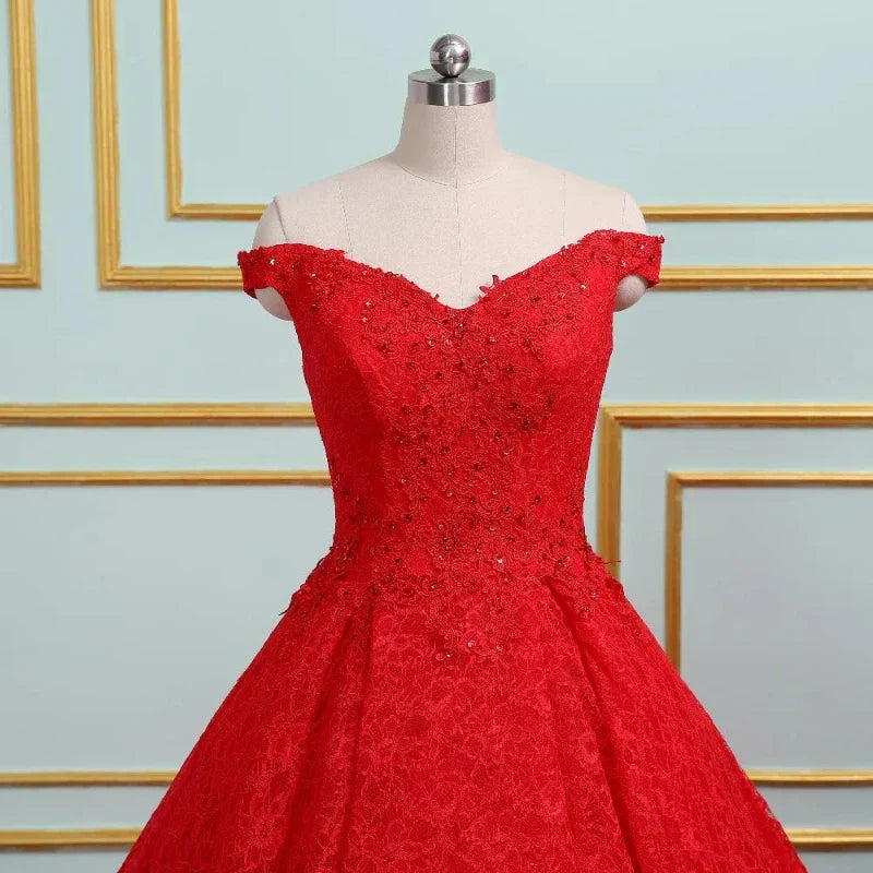red princess wedding dresses Evening Gown Red Princess Wedding Dress Red Princess Quinceanera Dresses Luxury Gold Appliques Prom
