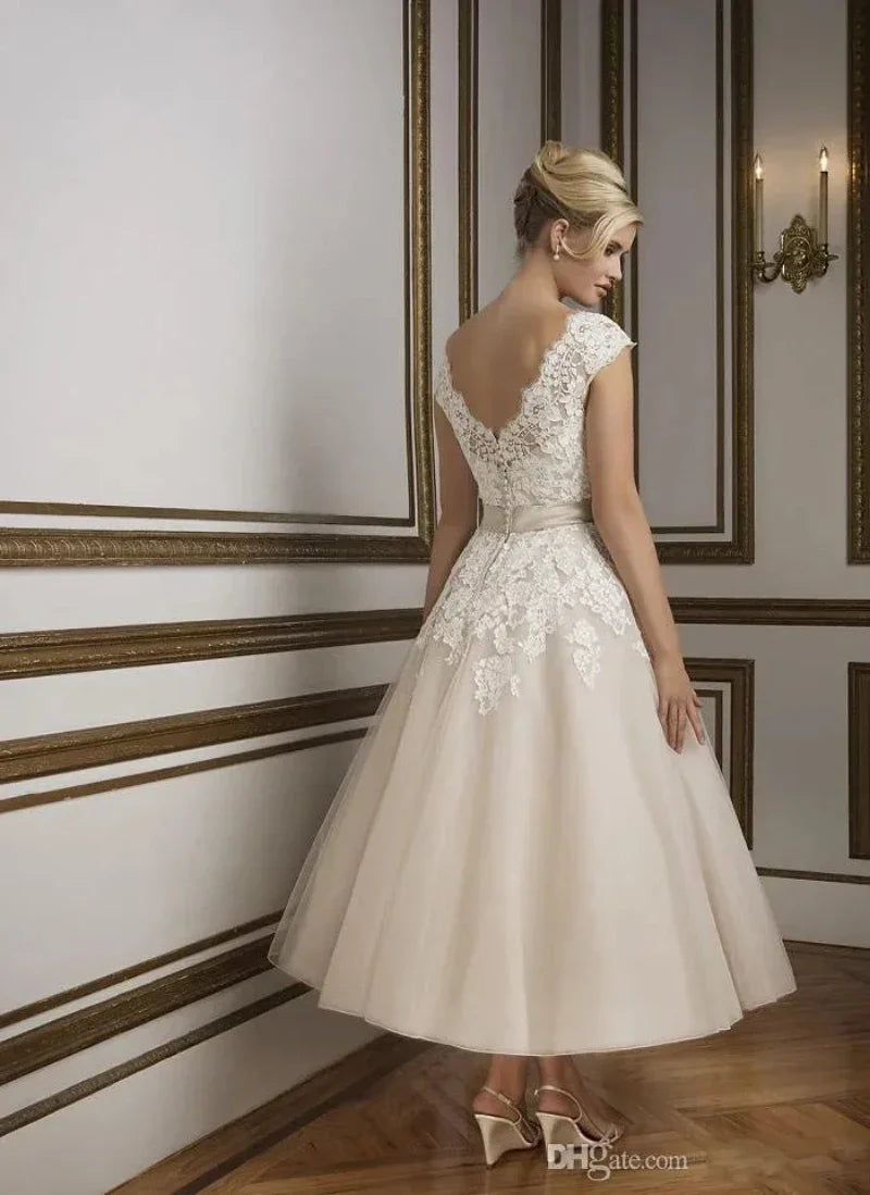 Robe de Mariée Courte Retro