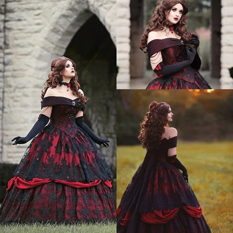 Robe de Mariée Noire Gothique