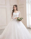 Vestido de novia de manga larga y corte A