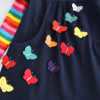 robe-princesse-fille-papillons-multicolores