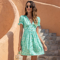 robe-princesse-verte-fleuri