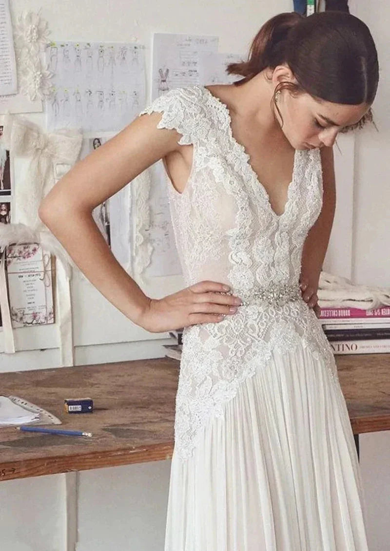 Bohemian Wedding Dress Without Train - Mon Beau Mariage Bohemian Wedding Dress Without Train - Mon Beau Mariage