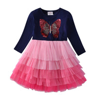 robe-princesse-fille-papillon-sequins
