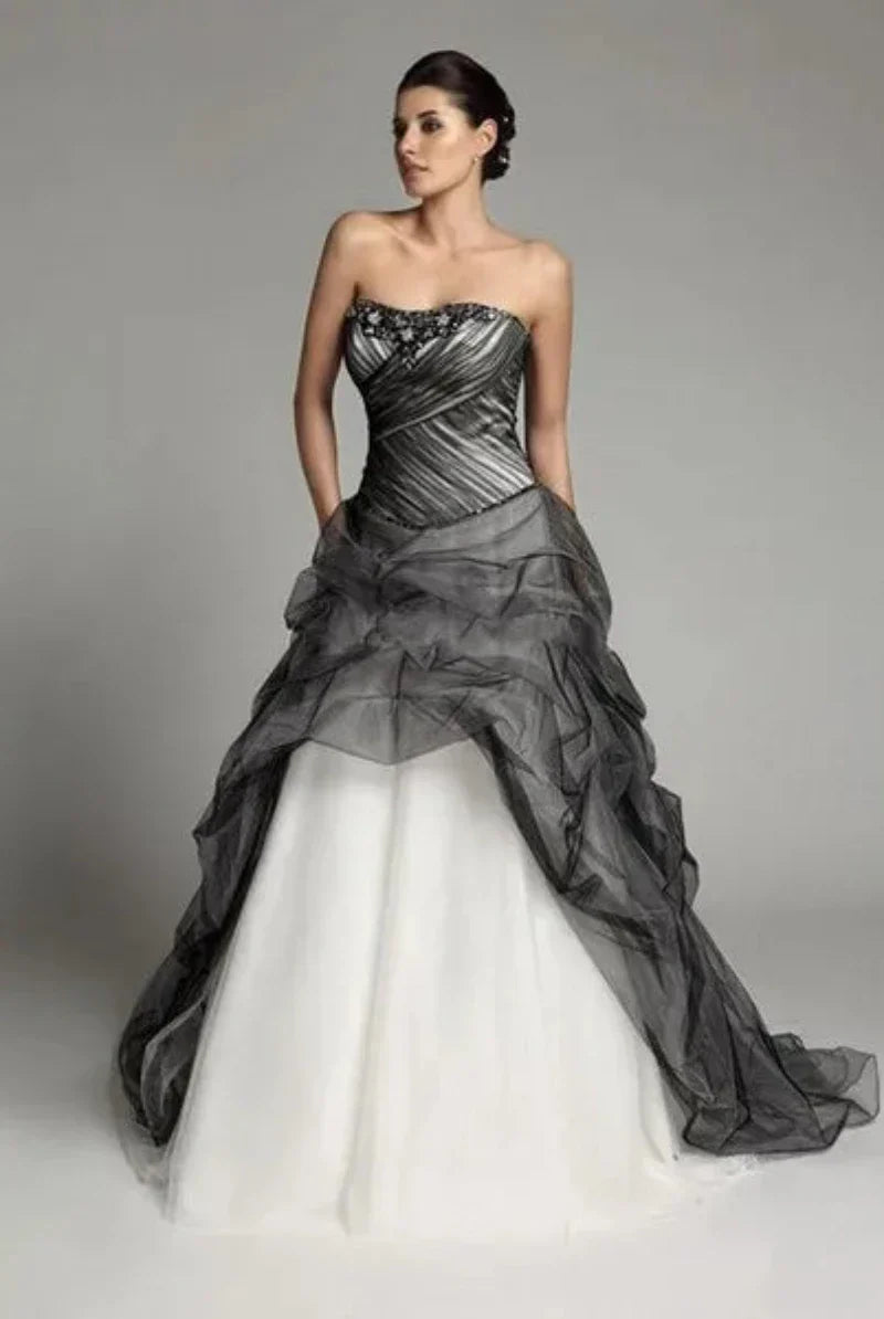 Black and White Plus Size Wedding Dress - Mon Beau Mariage Black and White Plus Size Wedding Dress - Mon Beau Mariage