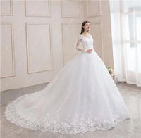 robe-mariee-trapeze-manche-longue