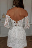 robe-de-mariee-courte-bustier-avec-dentelle