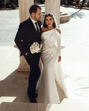 robe-de-mariee-satin-manche-longue