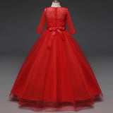 robe-rouge-princesse-manche-longue