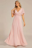 robe-longue-rose-poudre-mariage