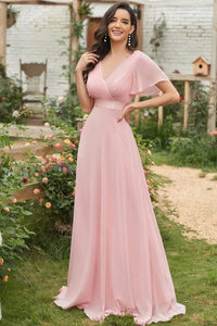 robe-longue-rose-poudre-mariage