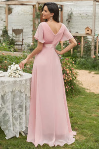 robe-longue-rose-poudre-mariage