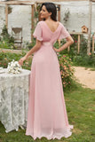 robe-longue-rose-poudre-mariage