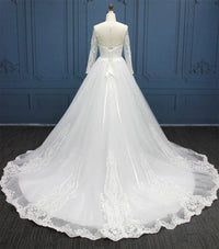 robe-de-mariee-classique-manches-longue