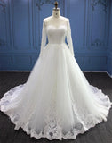 robe-de-mariee-classique-manches-longue