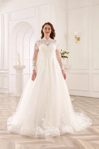 robe-de-mariee-tulle-manche-longue