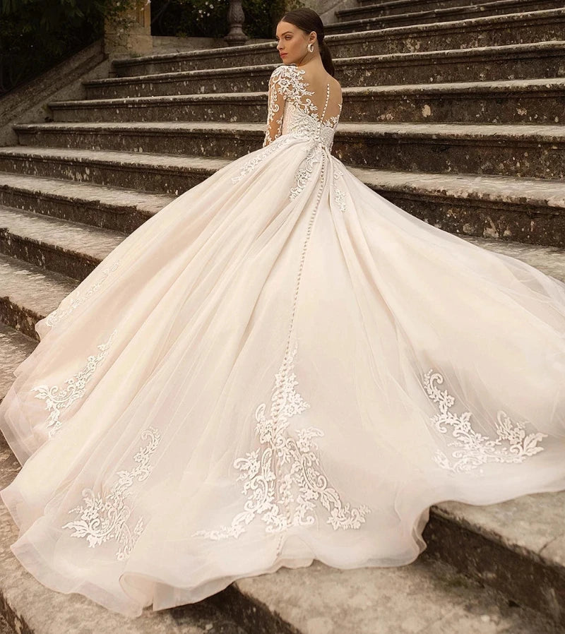 Champagne Bohemian Wedding Dress