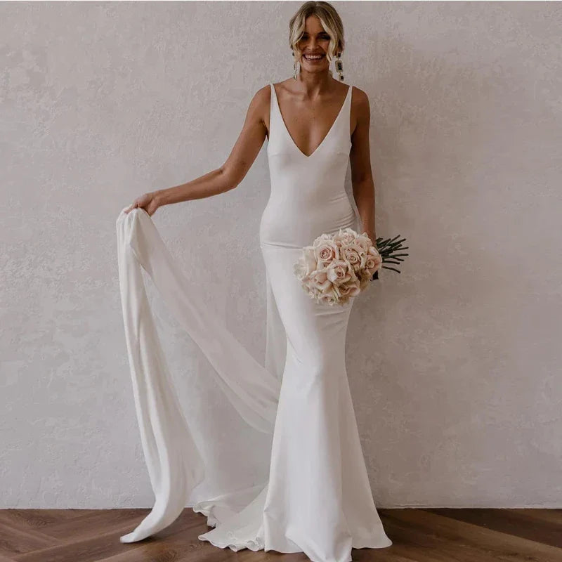 Robe de Mariée Simple Dos Nu