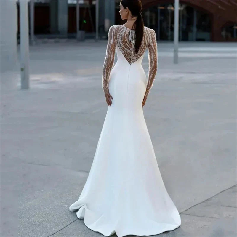 Robe de Mariée Simple Avec Traine