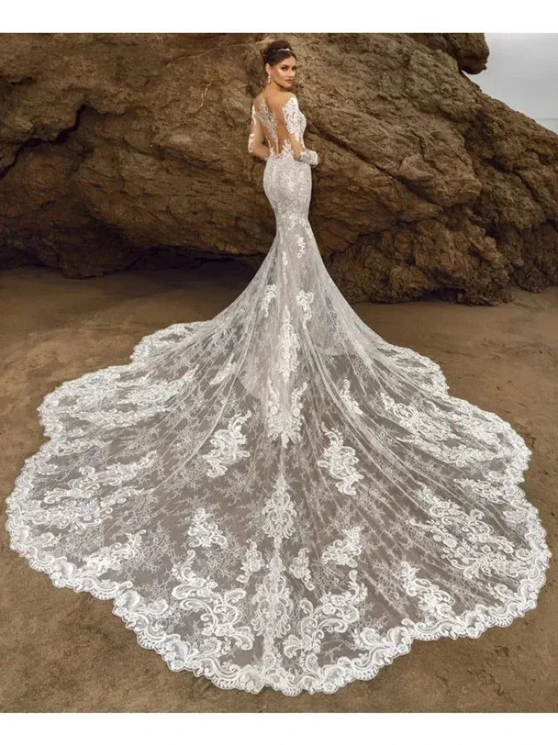 Ryggløs havfrue brudekjole