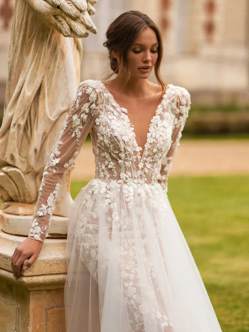 Robe de Mariée Rétro Dentelle