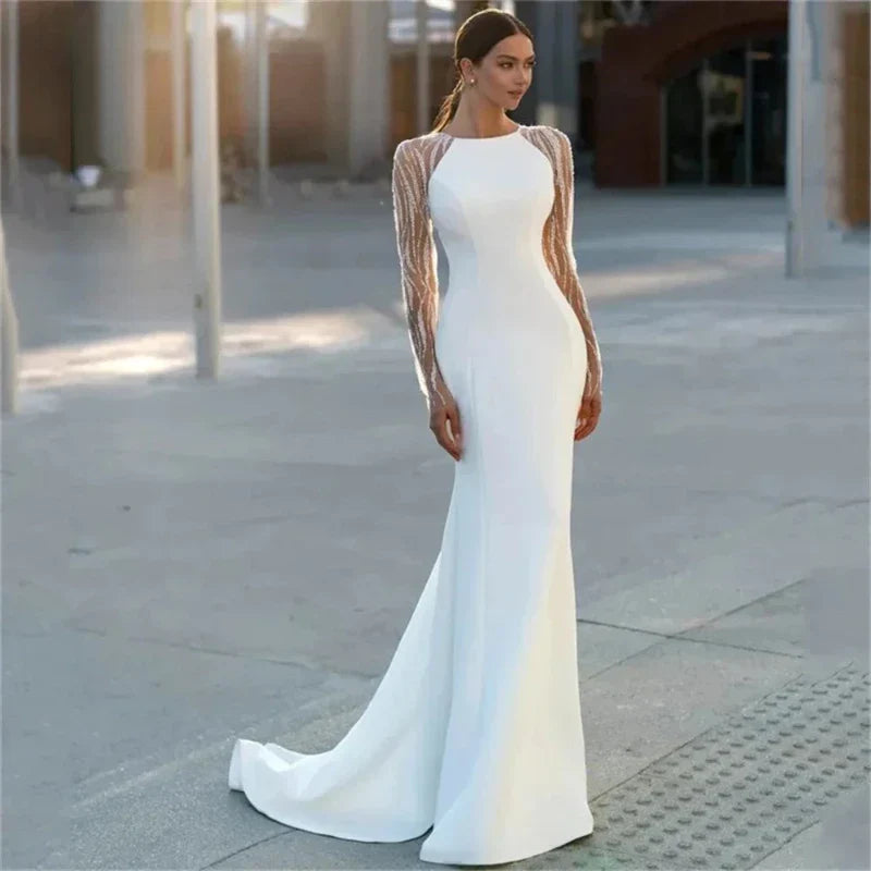 Robe de Mariée Simple Avec Traine
