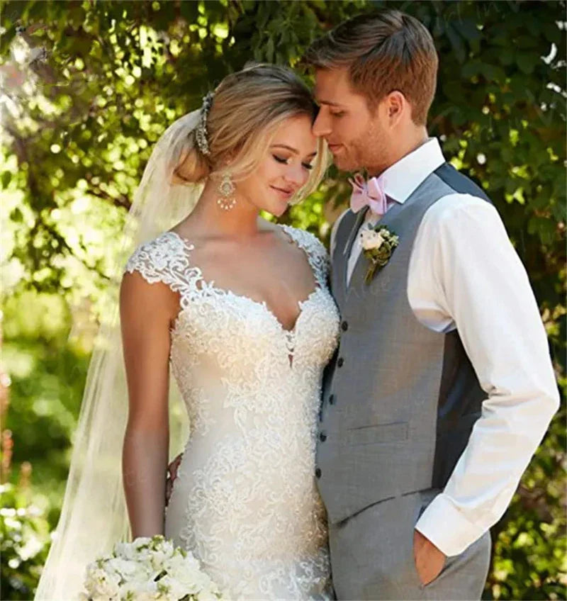 Halv sjöjungfru Halv prinsessa brudklänning