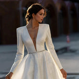 Robe de Mariée Empire Manche Longue