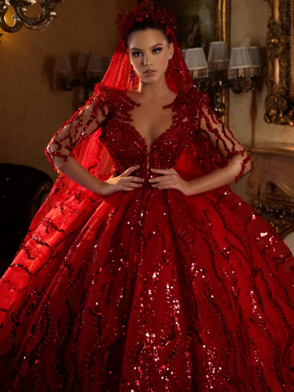 Burgundy Red Wedding Dress - Mon Beau Mariage Burgundy Red Wedding Dress - Mon Beau Mariage