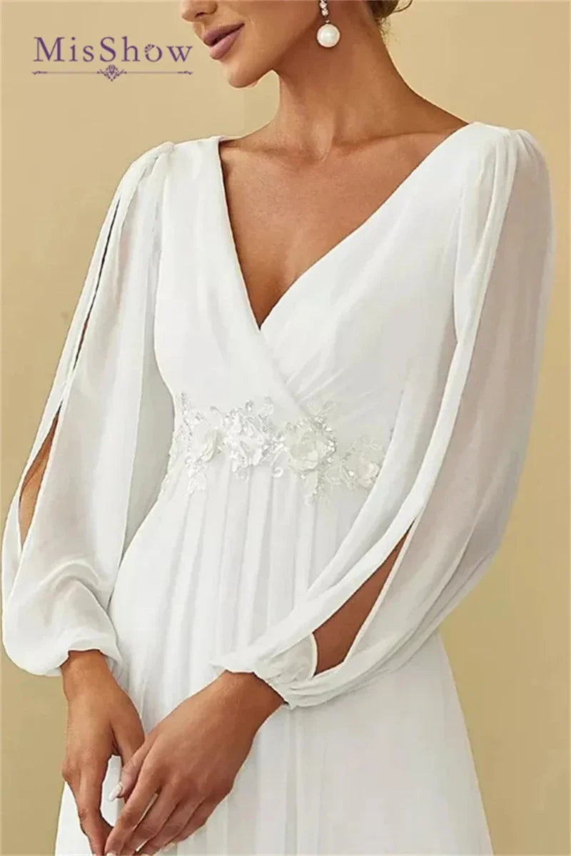 Robe de Mariée Col V Dentelle
