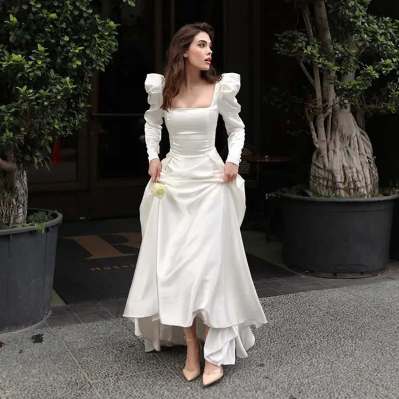 Robe de Mariée Satin Ivoire