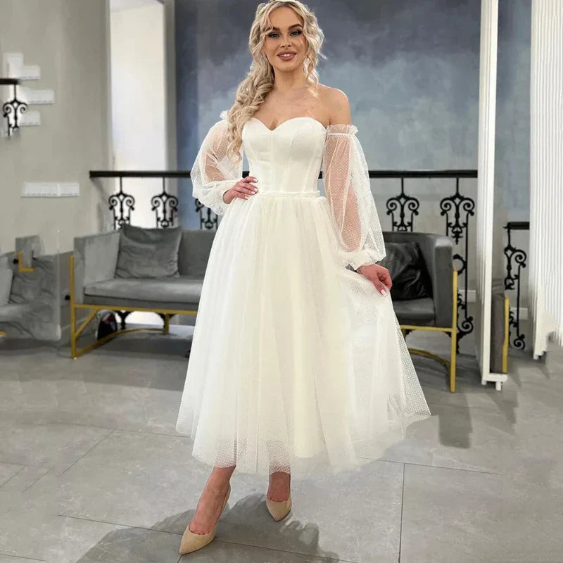 Robe de Mariée Courte Bouffante