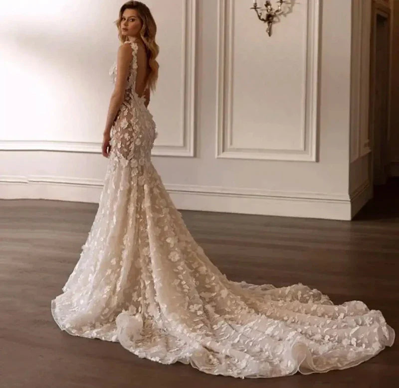Robe de Mariée Sirène Dos Dentelle